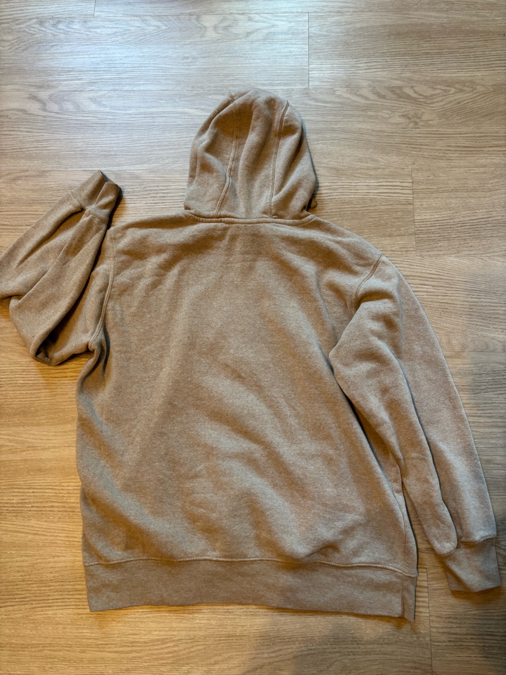 Ariat Women’s Sz XL REAL Hoodie Long Sleeve Logo Pullover Lined Western Tan - Picture 11 of 11